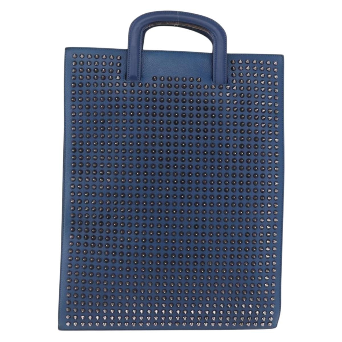 Christian Louboutin Trictrac Portfolio Leather and Spiked Leather Large