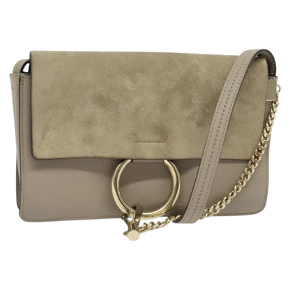 Chloe Faye Shoulder Bag Leather and Suede Medium