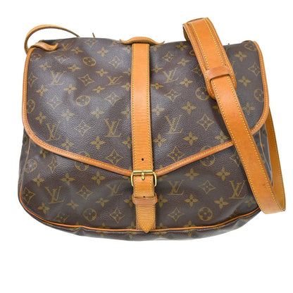 Louis Vuitton Saumur Handbag Monogram Canvas 35