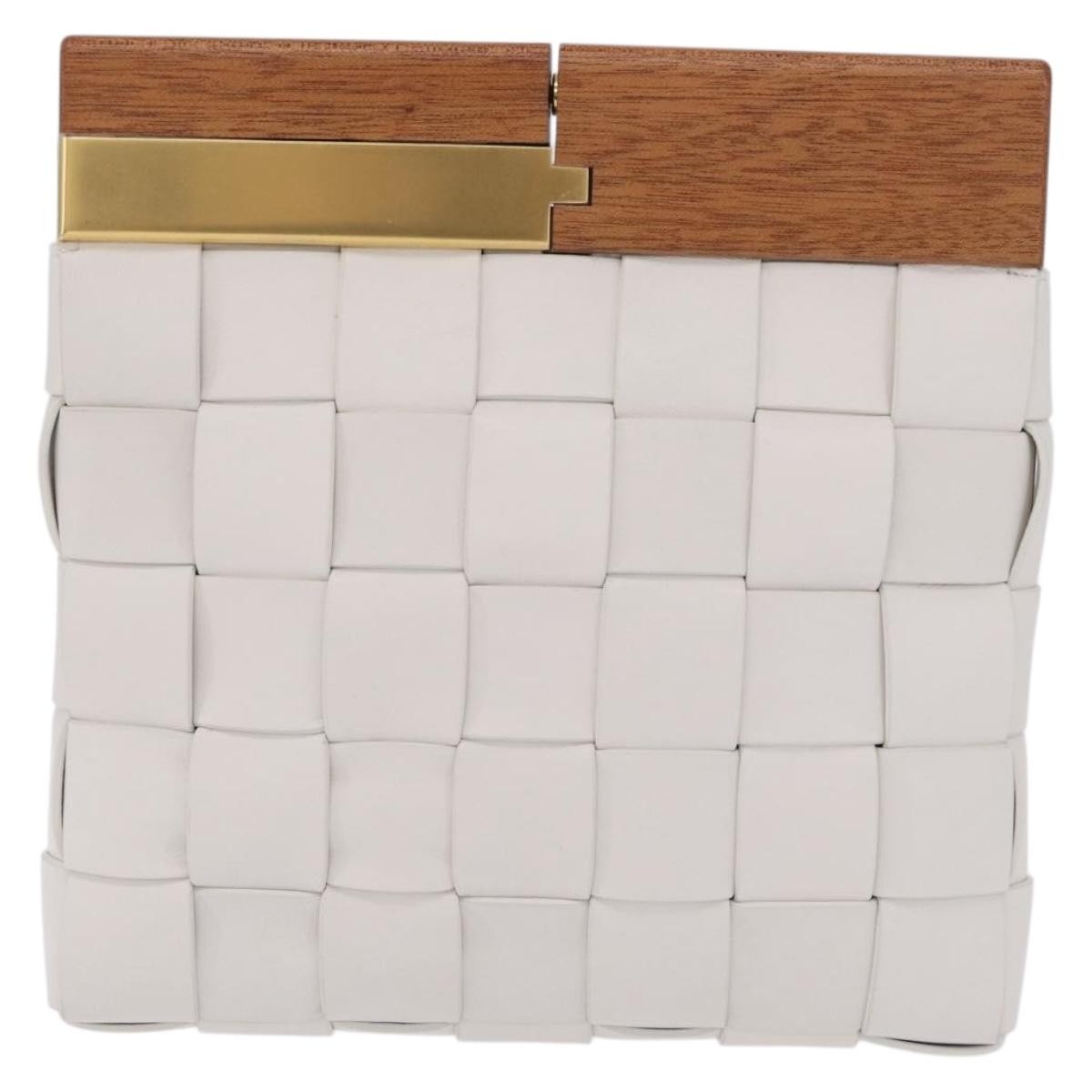 Bottega Veneta The Snap Clutch Maxi Intrecciato Leather with Wood and Metal Product Image