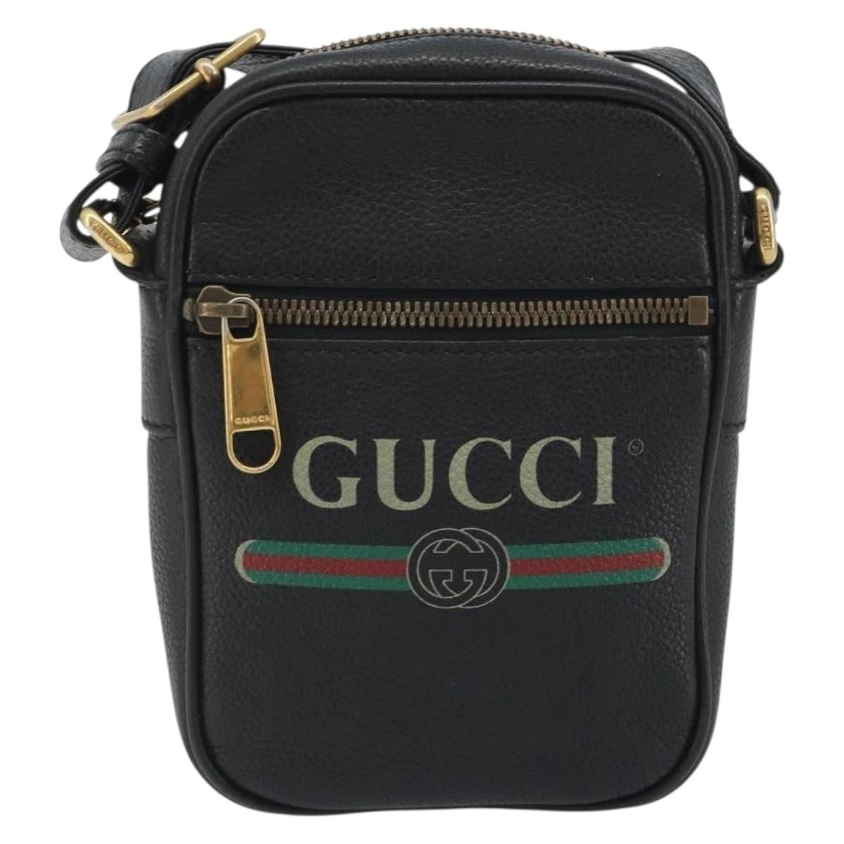 Gucci Logo Zip Messenger Printed Leather Mini