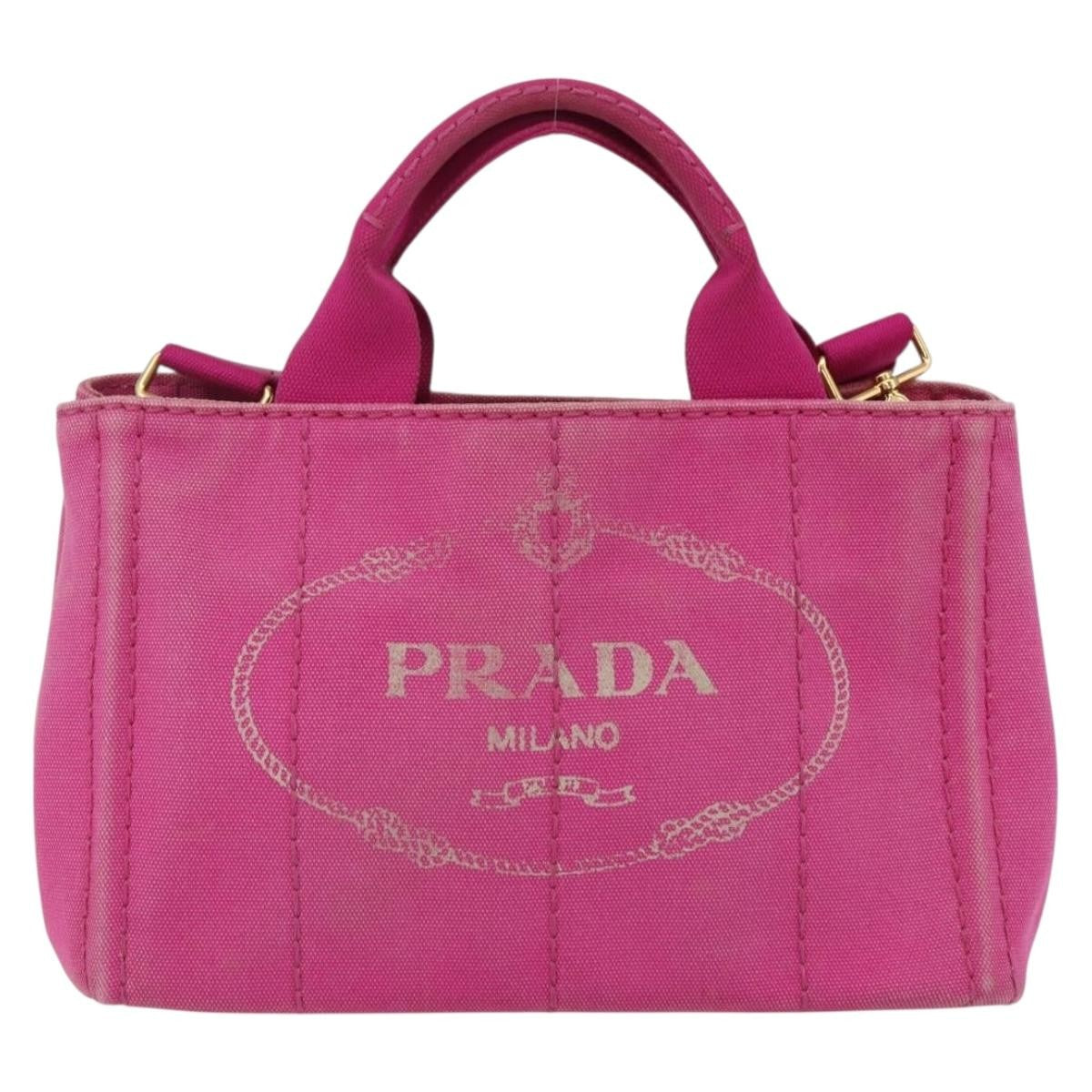 Prada Canapa Convertible Tote Canvas Small