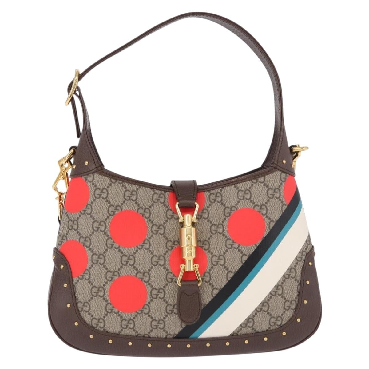 Gucci Jackie 1961 Hobo Studded Printed GG Coated Canvas Small
