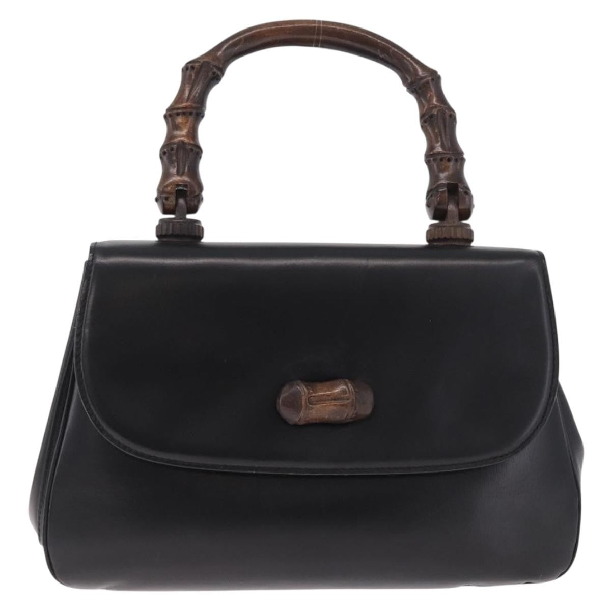 Gucci Vintage Bamboo Top Handle Leather Medium
