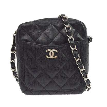 Chanel Vintage Shoulder Bag Quilted Caviar Mini