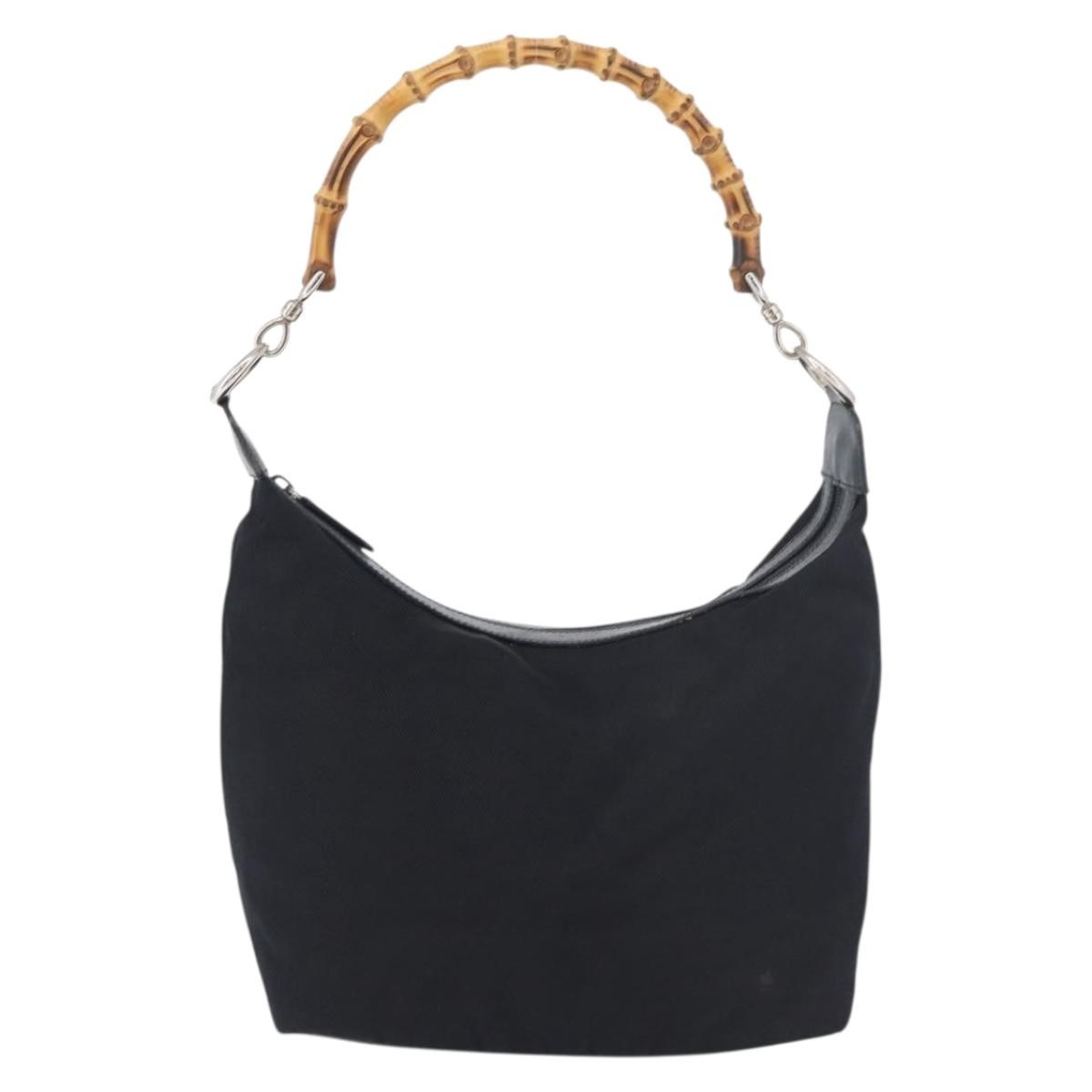 Gucci Vintage Bamboo Hobo Nylon Small