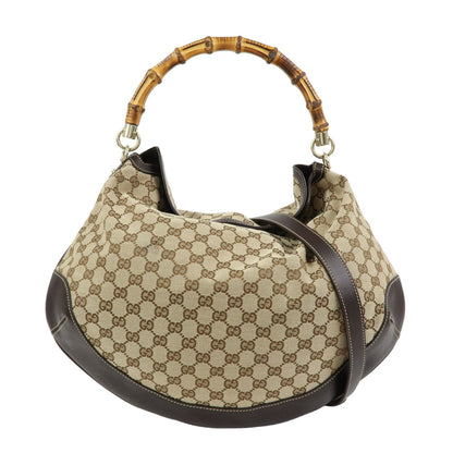 Gucci Bamboo Peggy Hobo GG Canvas Large