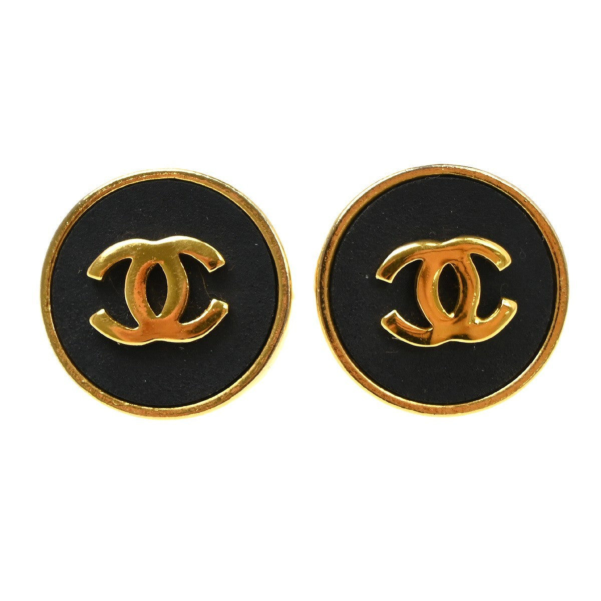 Chanel CC Round Stud Metal and Enamel Product Image