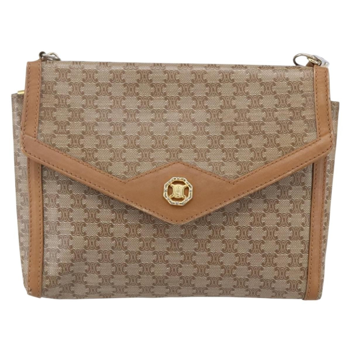 Celine Vintage Macadam Shoulder Bag Canvas and Leather Product Image