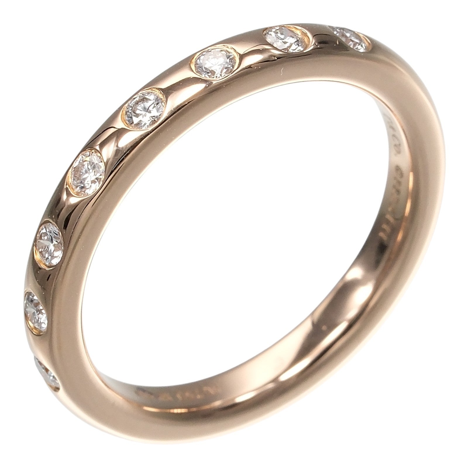 Tiffany & Co. Stacking Band Ring with 8 Diamonds 18K Pink Gold with Diamonds Product Image
