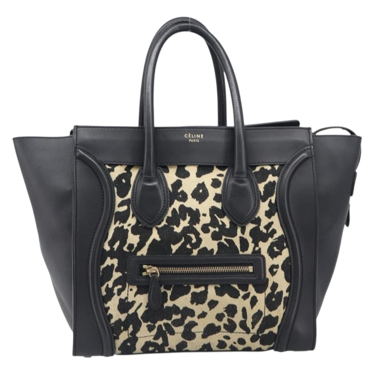 Celine Luggage Printed Canvas and Leather Mini