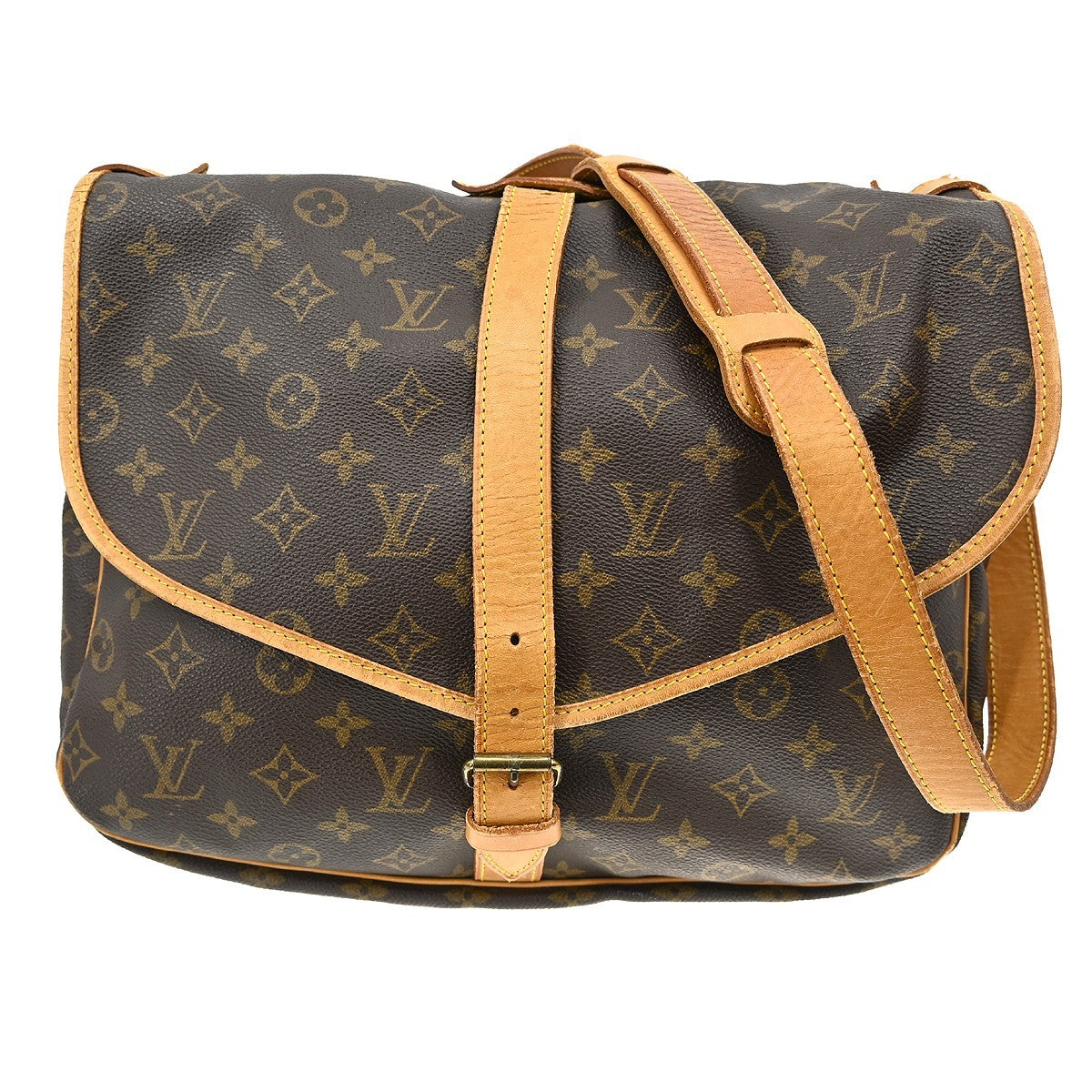 Louis Vuitton Saumur Handbag Monogram Canvas 35