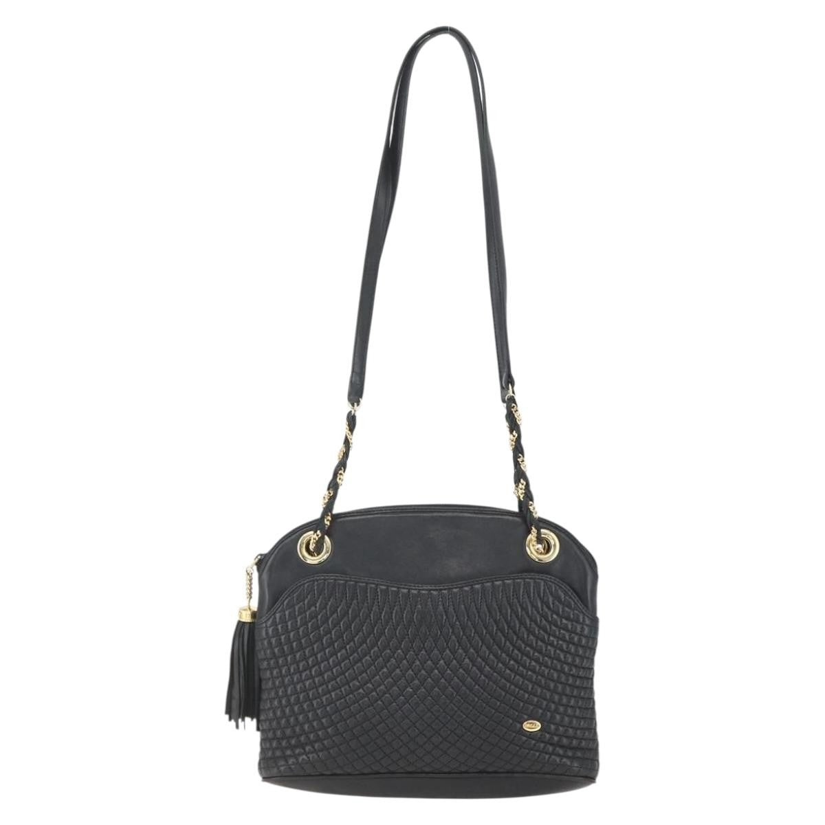 Bally Vintage Chain Shoulder Bag Quilted Leather Product Image