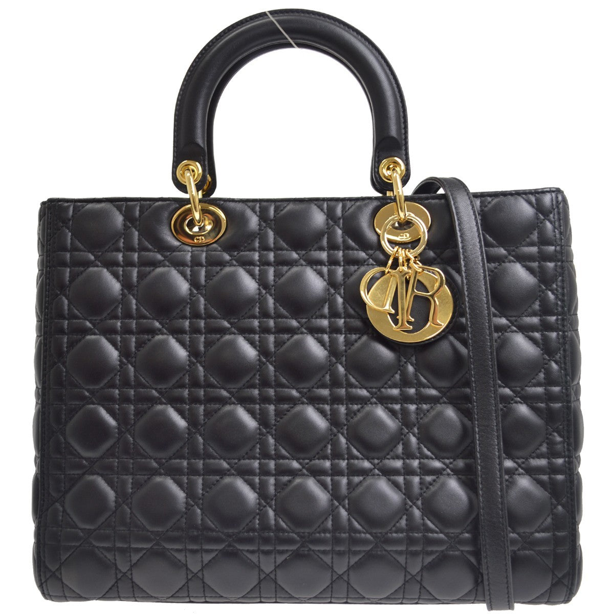 Christian Dior Vintage Lady Dior Cannage Quilt Lambskin Large