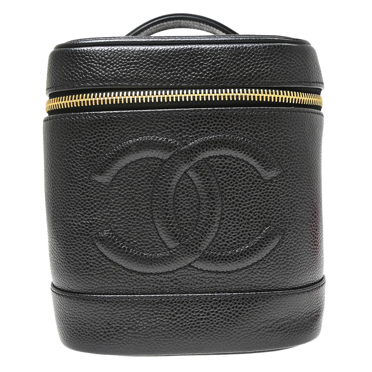 Chanel Vintage Timeless Cosmetic Case Caviar Tall