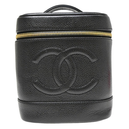 Chanel Vintage Timeless Cosmetic Case Caviar Tall