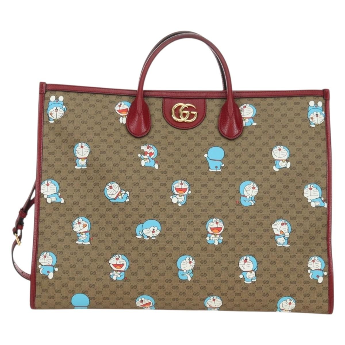 Gucci Doraemon Tote Printed Mini GG Coated Canvas Large