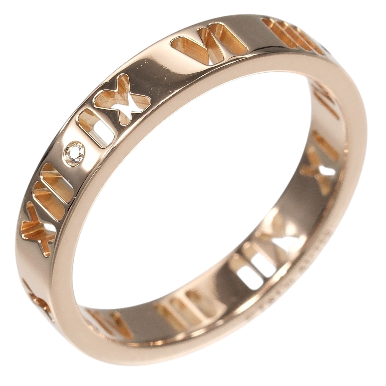 Tiffany & Co. Atlas Pierced 18K Yellow Gold and Diamonds 3.5mm