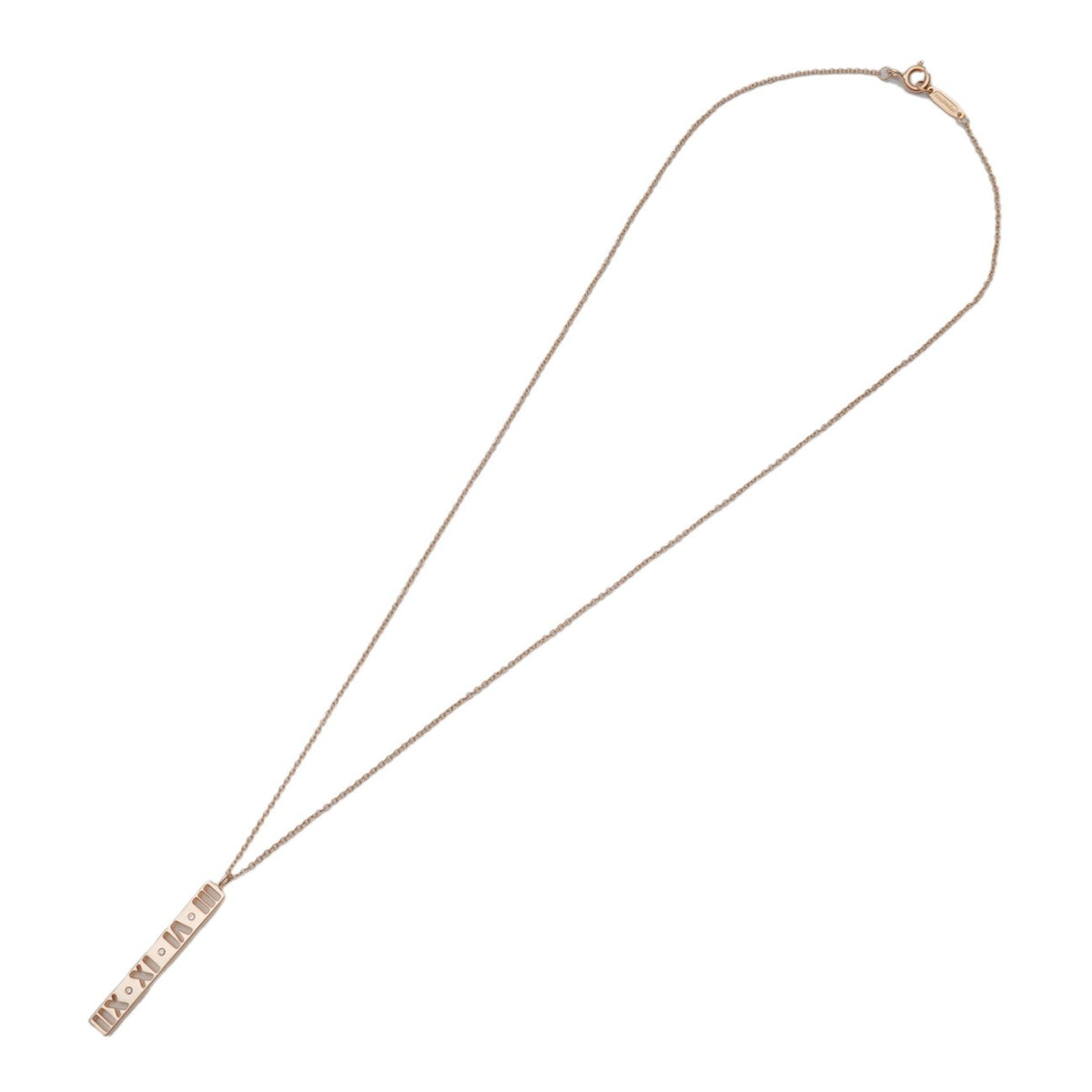 Tiffany & Co. Atlas Pierced Bar Drop Pendant 18K Rose Gold with Diamonds Product Image
