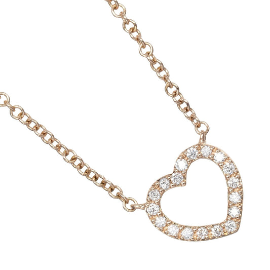 Tiffany & Co. Metro Heart Pendant Necklace 18K Rose Gold and Diamonds Mini