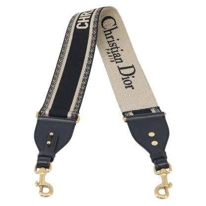 Christian Dior Logo Shoulder Strap Embroidered Canvas Thin