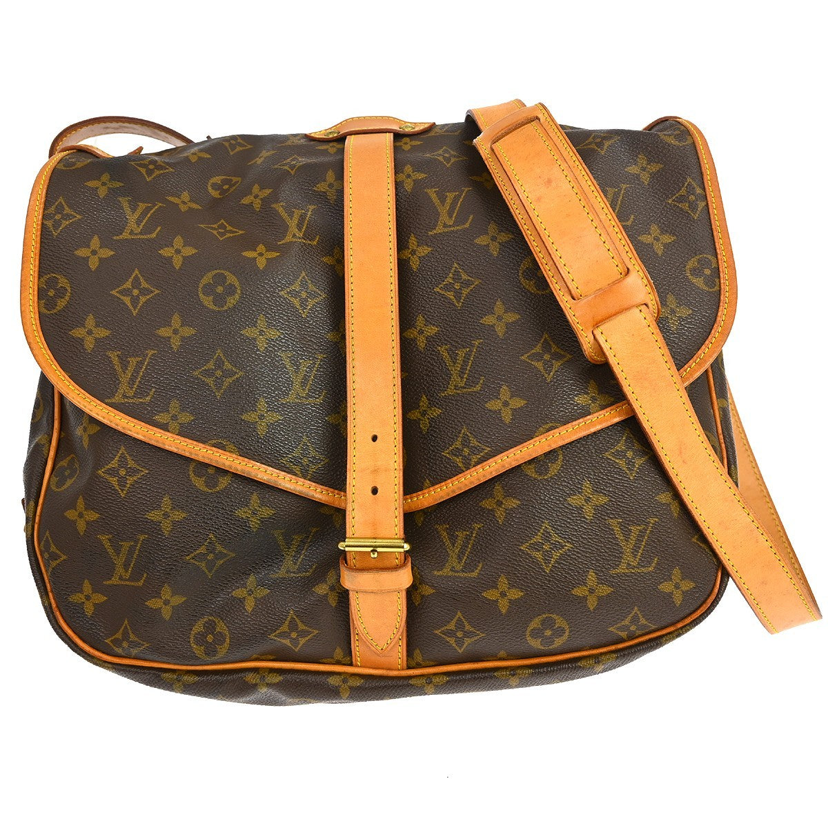 Louis Vuitton Saumur Handbag Monogram Canvas 35