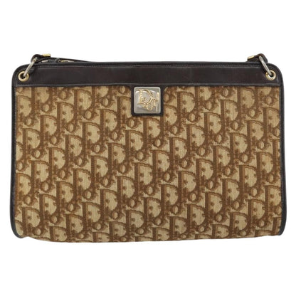 Christian Dior Vintage Trotter Shoulder Bag Canvas medium