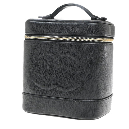 Chanel Vintage Timeless Cosmetic Case Caviar Tall