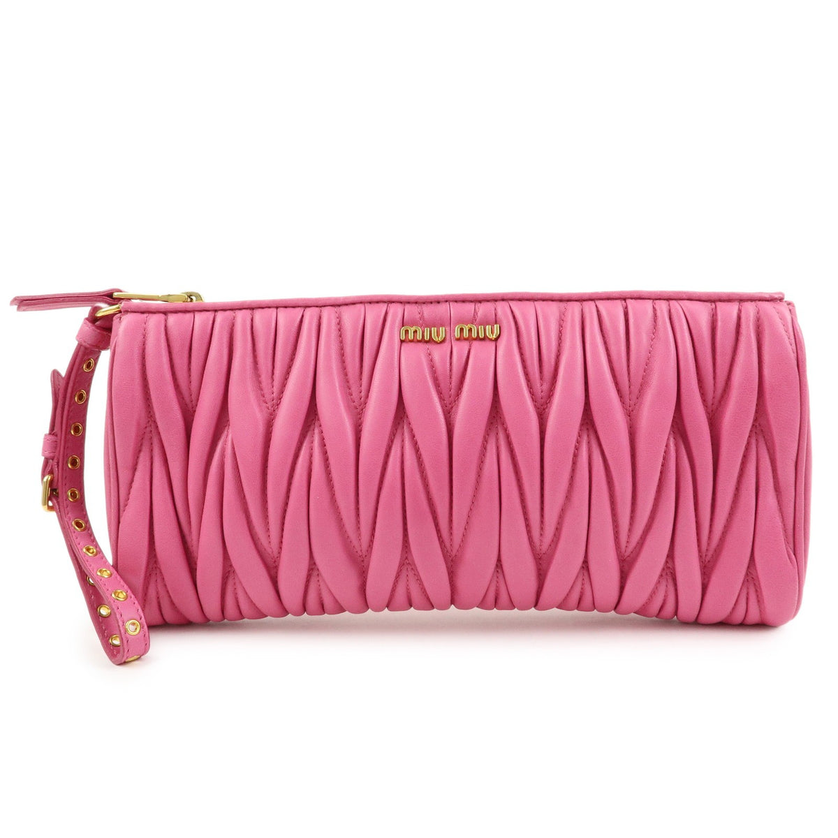 Miu Miu Zip Wristlet Matelasse Leather Product Image
