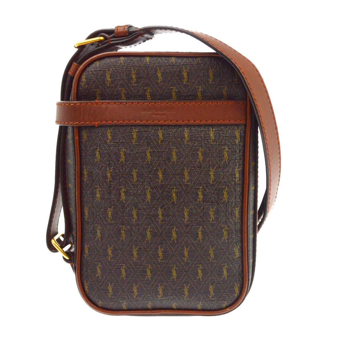 Saint Laurent Le Monogramme Monogram All Over Coated Canvas and Leather Small