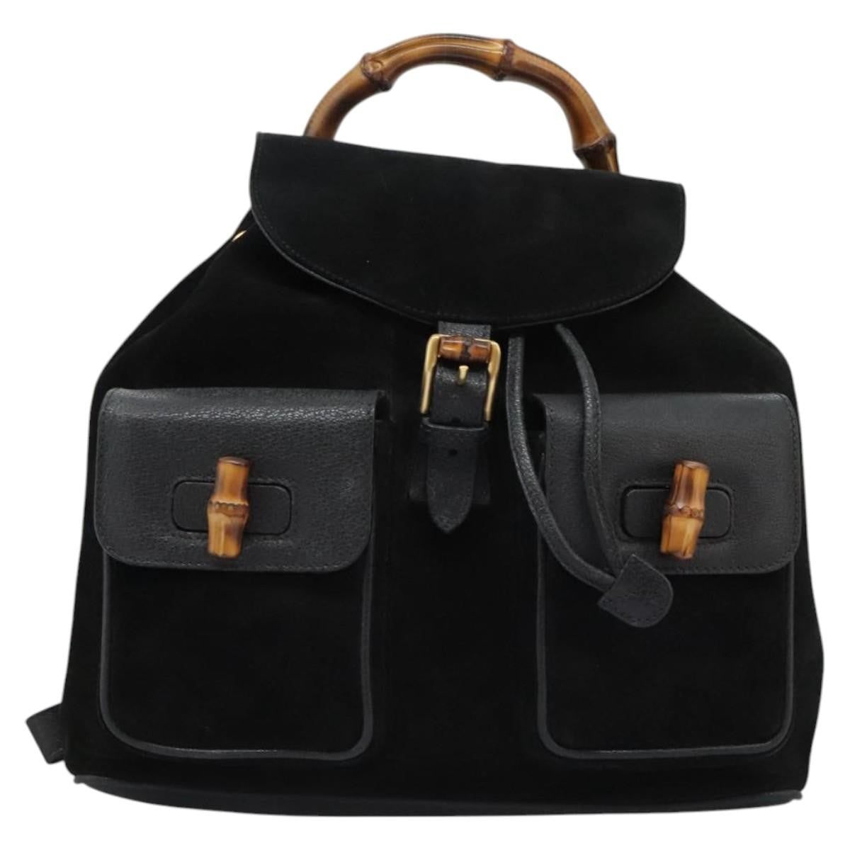 Gucci Vintage Bamboo Suede and Leather Product Image