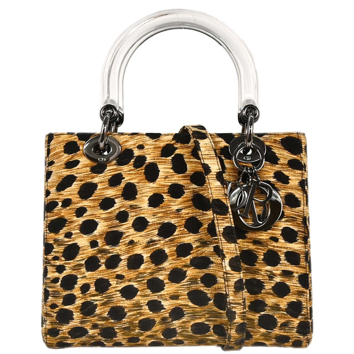 Christian Dior Vintage Lady Dior Bag Printed Canvas Medium