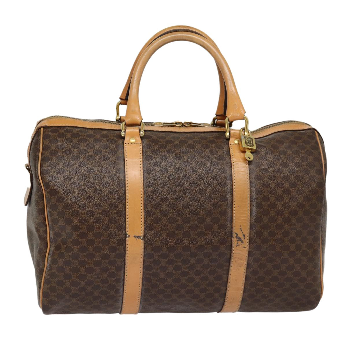 Celine Vintage Duffle Macadam Coated Canvas Large