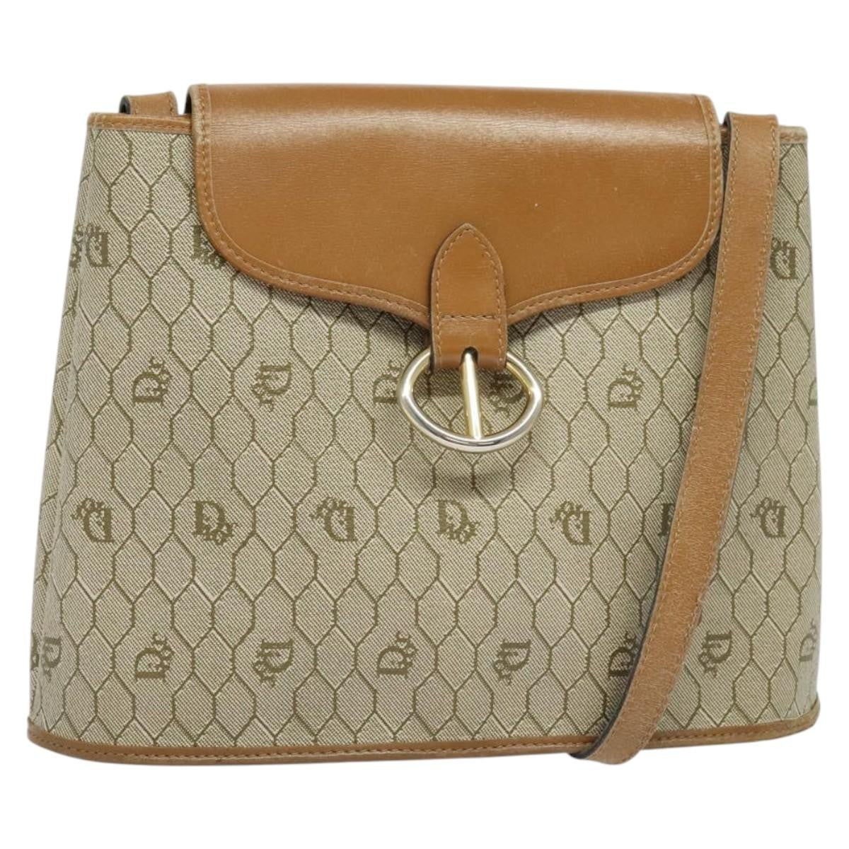 Christian Dior Vintage Honeycomb Shoulder Bag Canvas and Leather Product Image