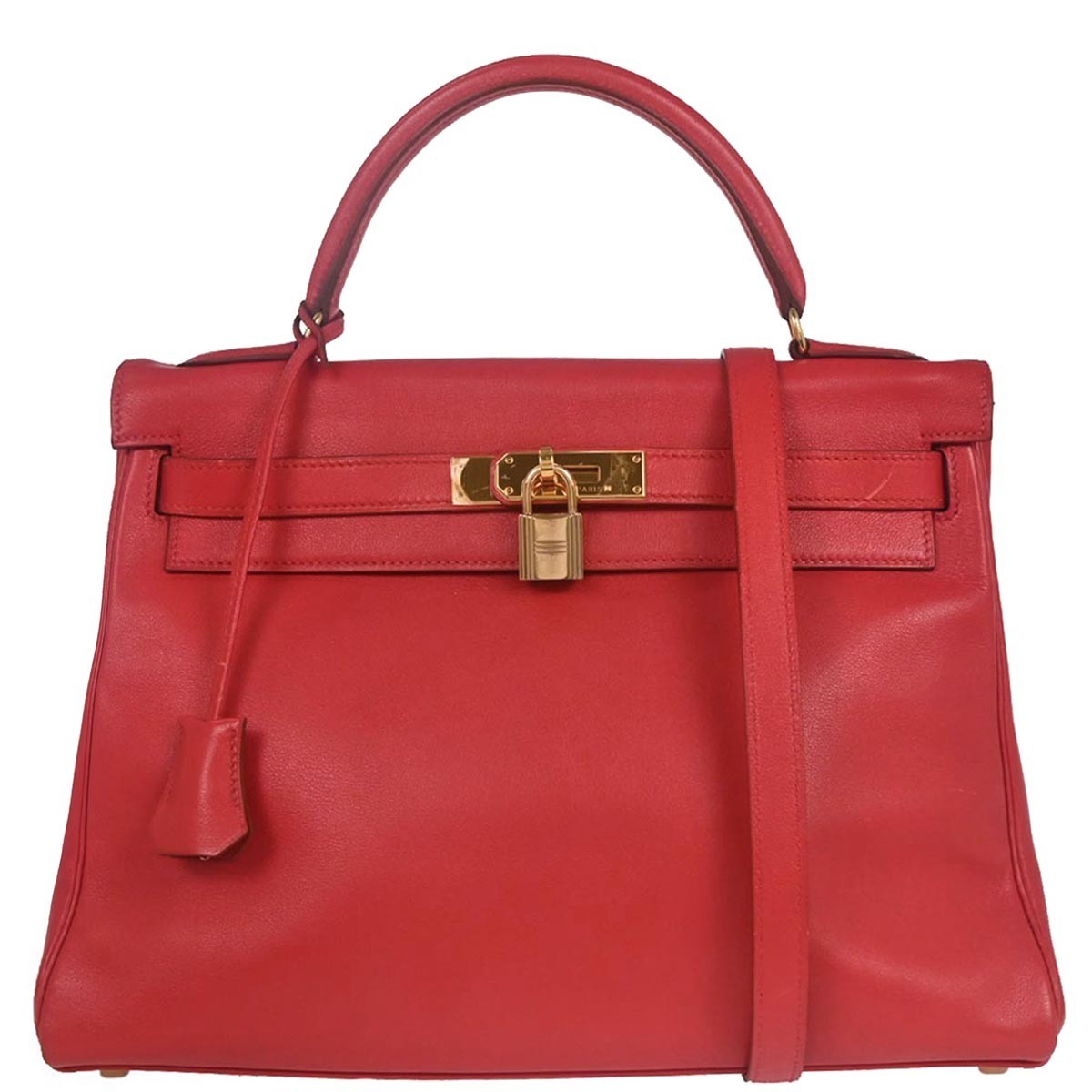 Hermes Kelly Red Swift with Gold Hardware 32
