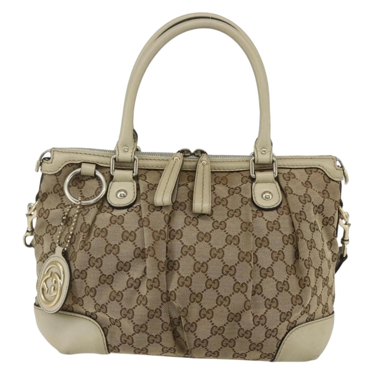 Gucci Sukey Top Handle Satchel GG Coated Canvas Medium