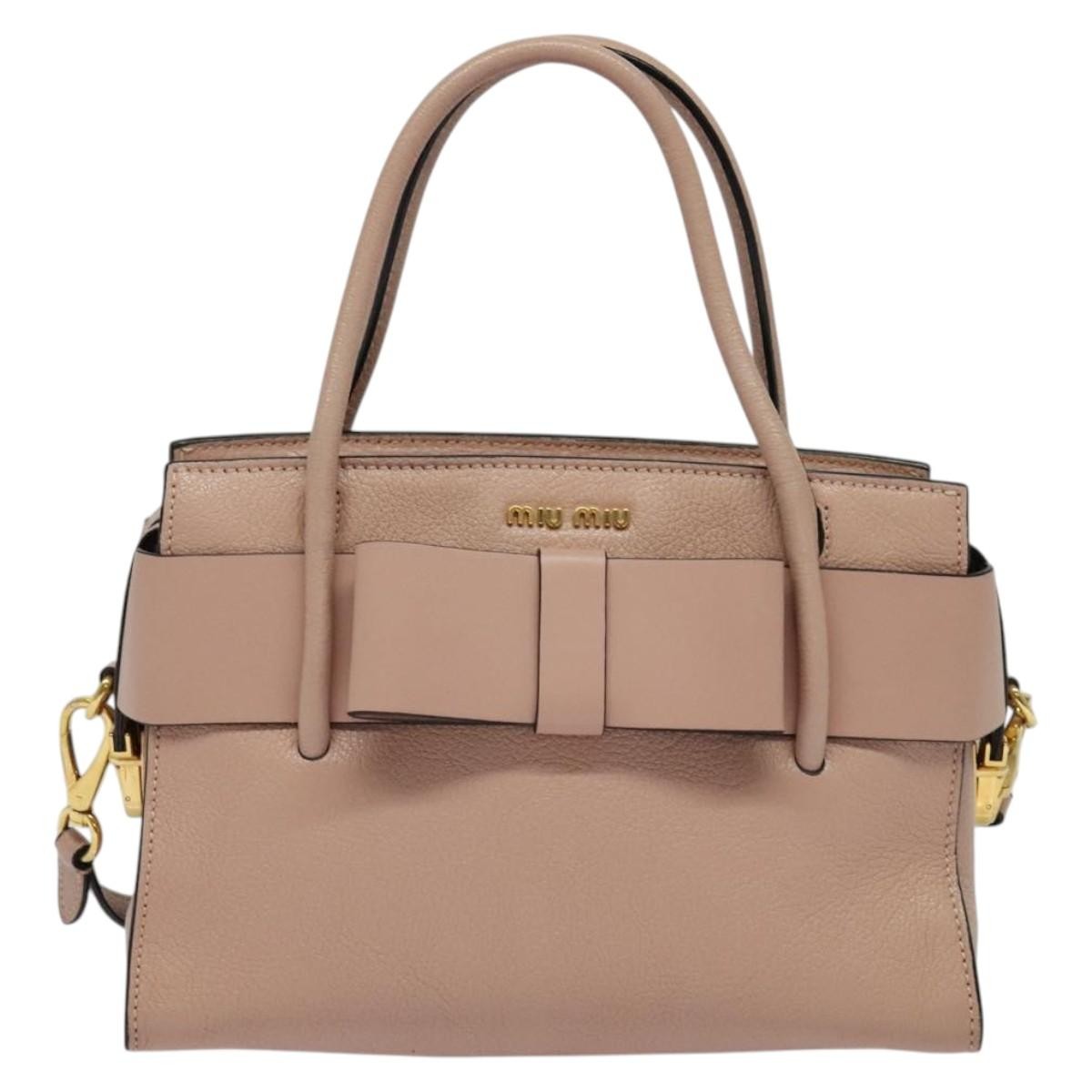 Miu Miu Madras Fiocco Bow Tote Leather Small