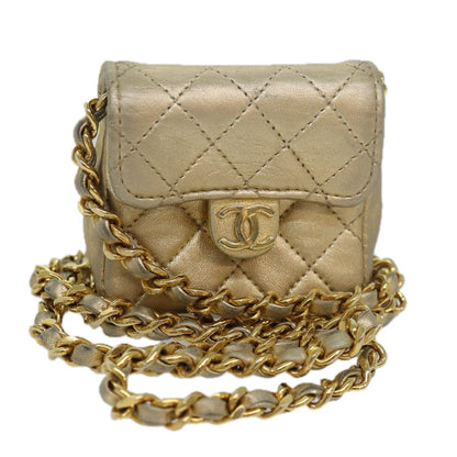 Chanel Vintage Square CC Flap Bag Quilted Leather Micro