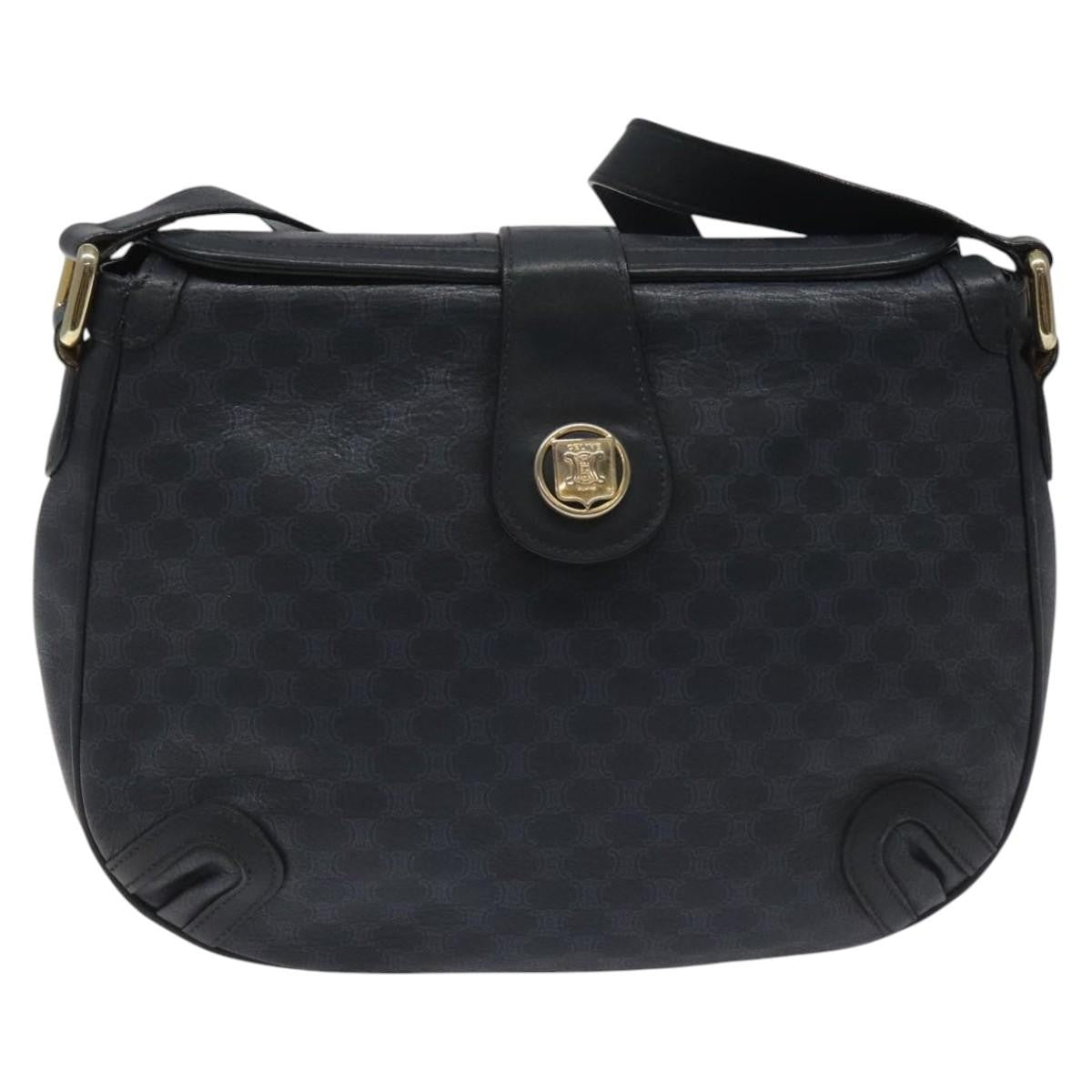 Celine Vintage Macadam Shoulder Bag Canvas Medium