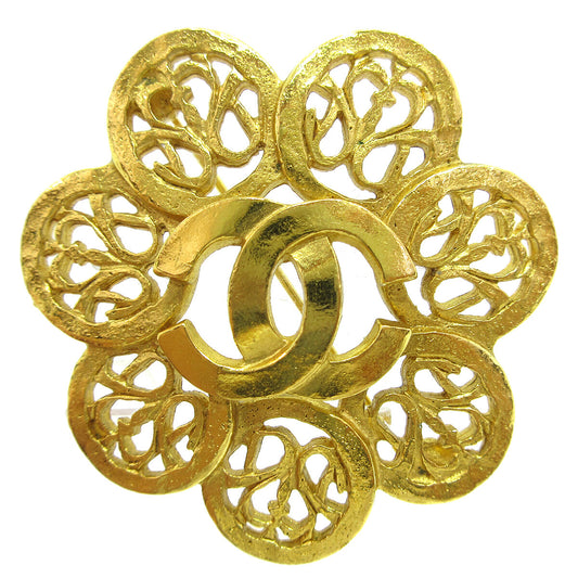 Chanel Vintage CC Flower Textured Metal Product Image