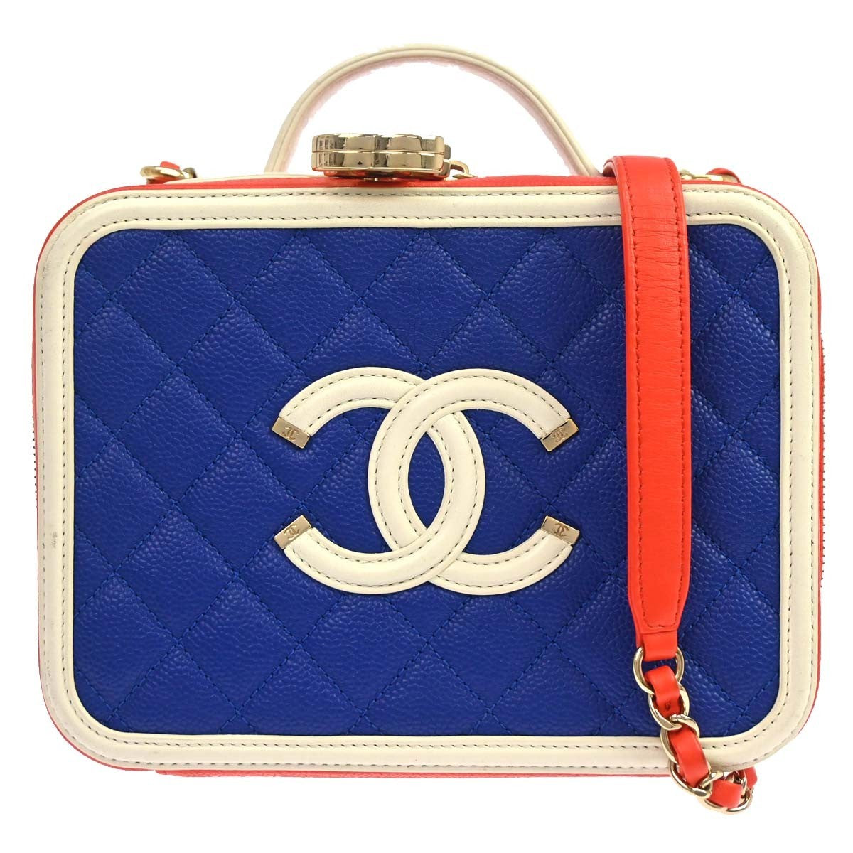 Chanel Filigree Vanity Clutch with Chain Quilted Caviar Mini