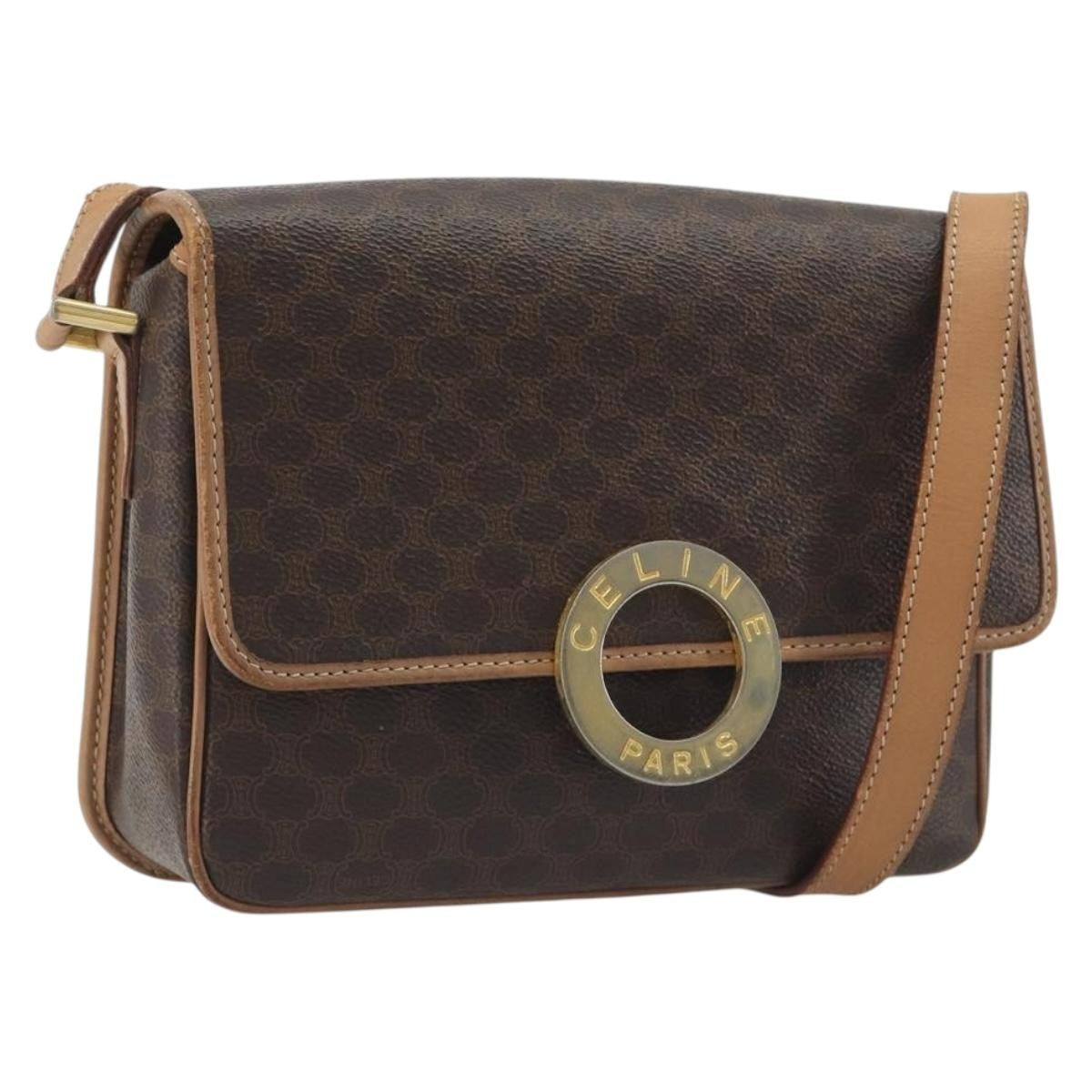 Celine Vintage Macadam Circle Logo Canvas and Leather Product Image