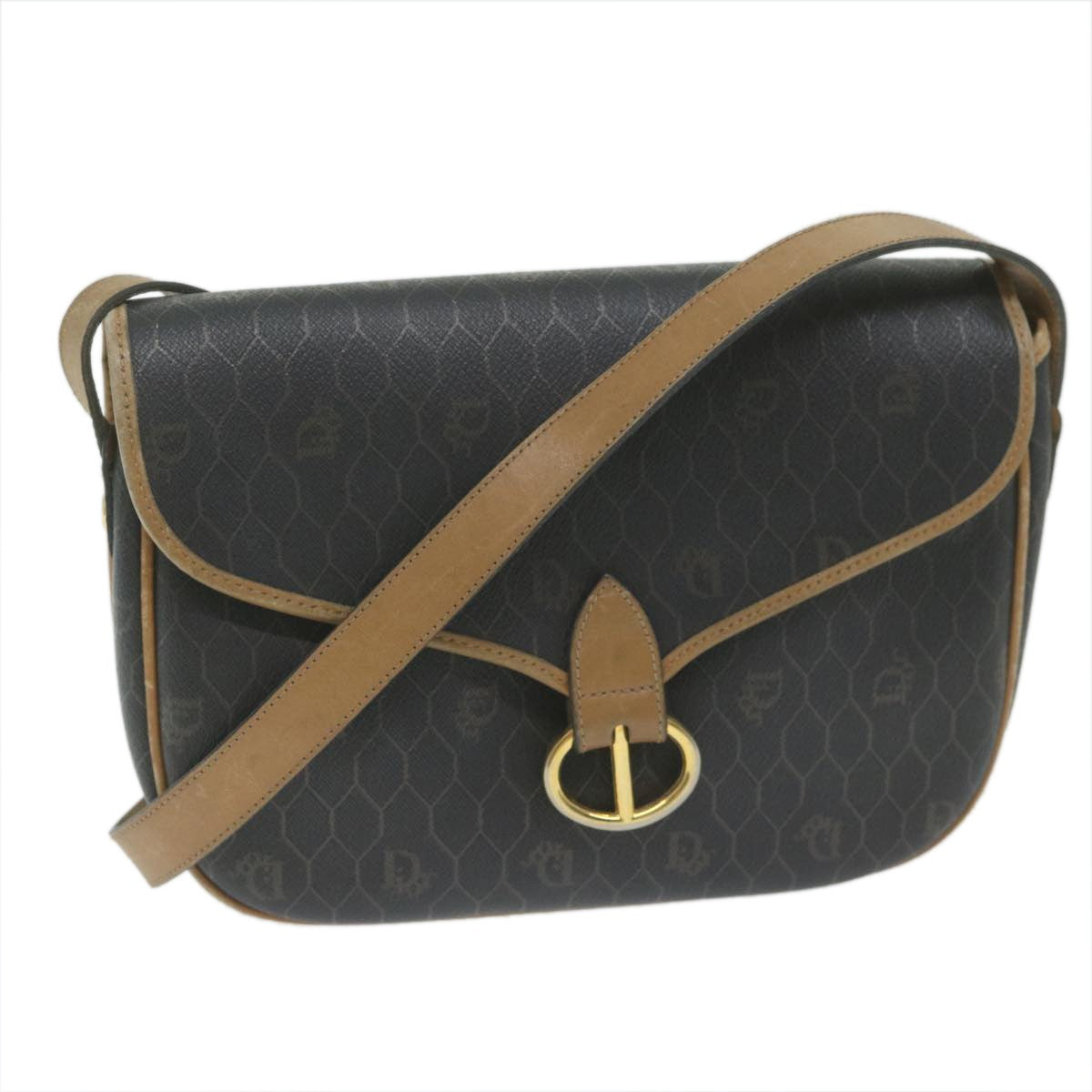 Christian Dior Vintage Honeycomb Flap Canvas and Leather Product Image