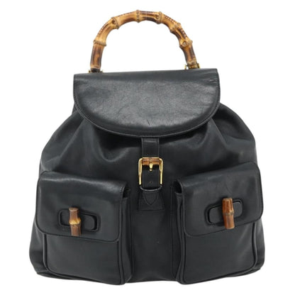 Gucci Vintage Bamboo Backpack Leather Product Image
