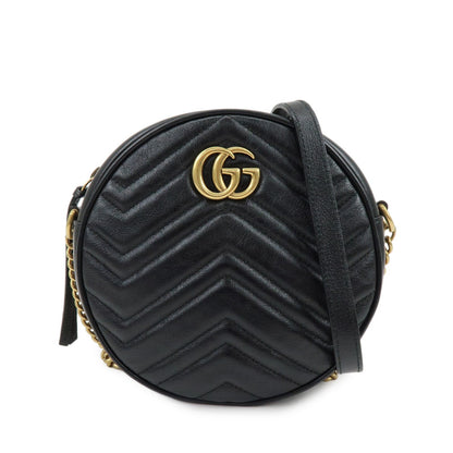 Gucci GG Marmont Round Matelasse Leather Mini