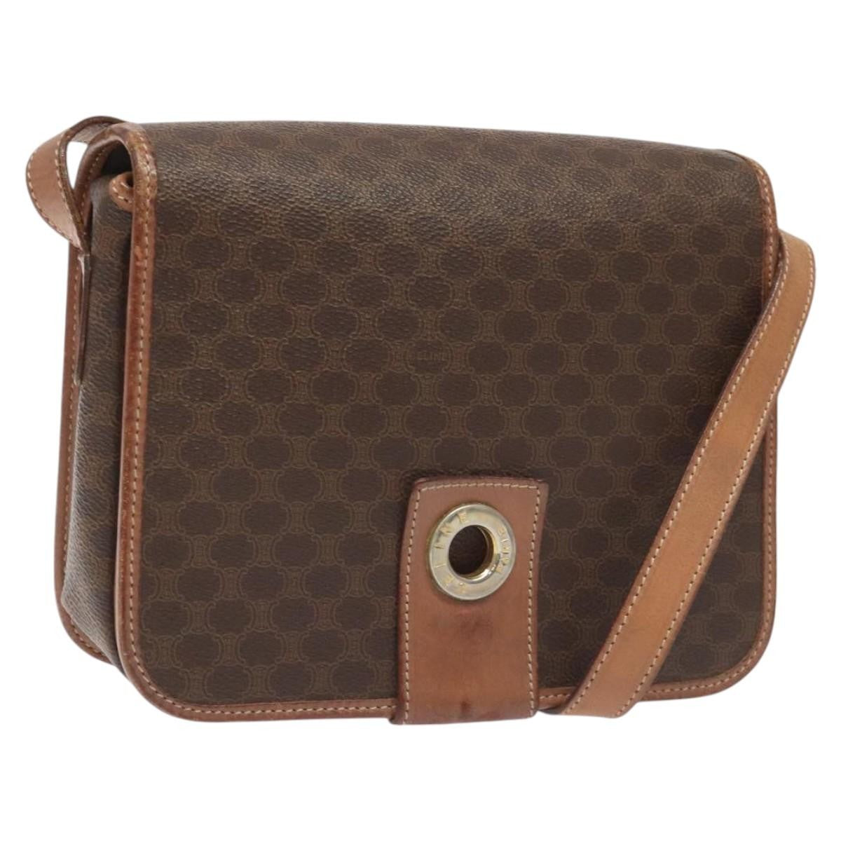 Celine Vintage Macadam Circle Logo Canvas and Leather Product Image