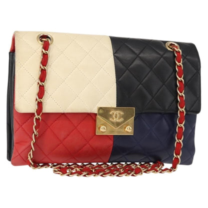Chanel CC Clasp Chain Flap Bag Multicolor Quilted Lambskin Medium