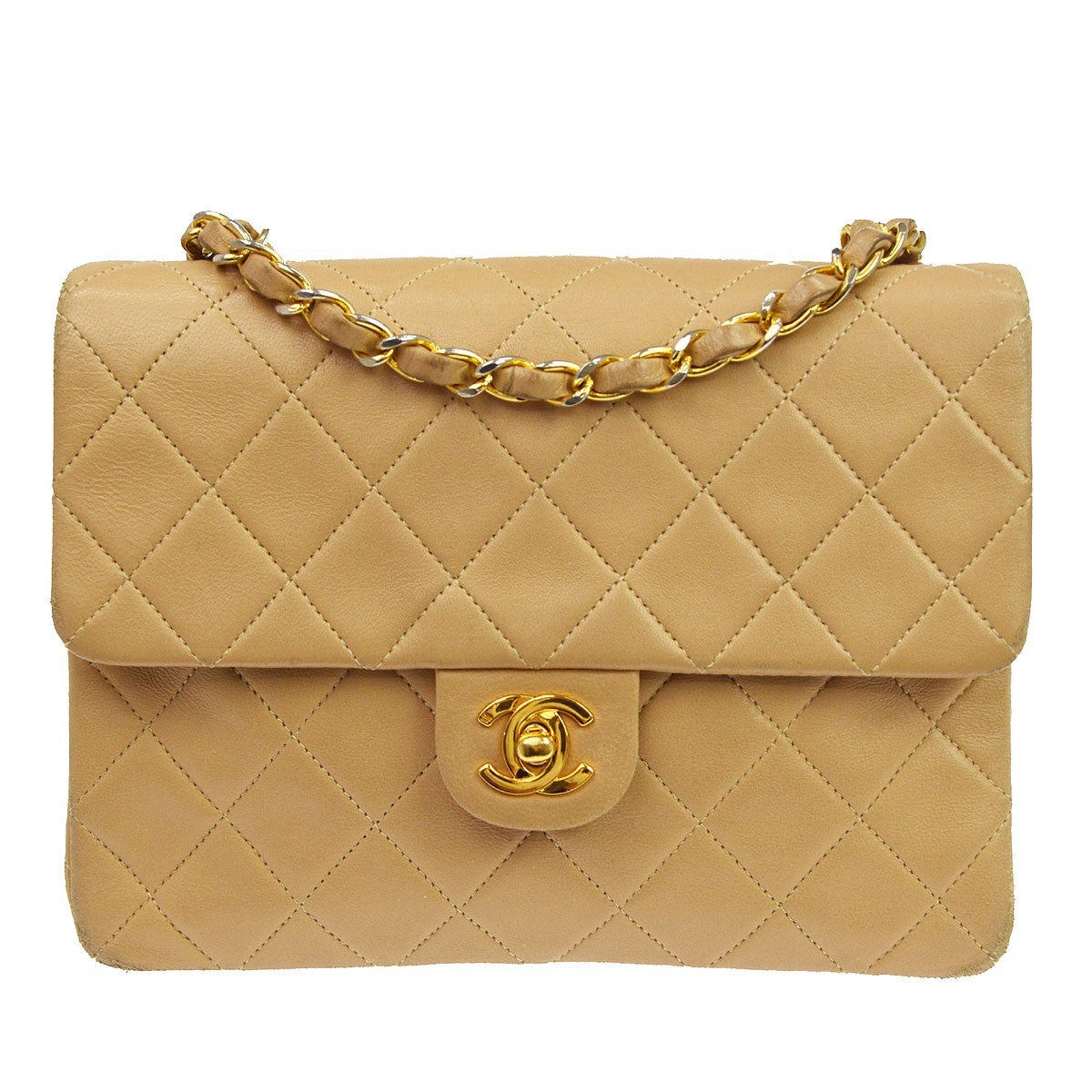 Chanel Vintage Square Classic Single Flap Quilted Lambskin Mini