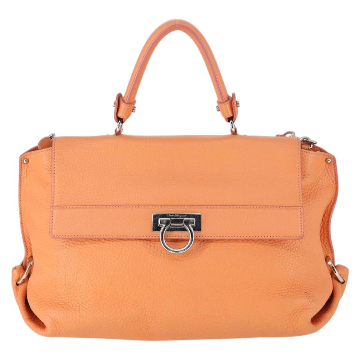 Salvatore Ferragamo Sofia Satchel Grainy Leather Large