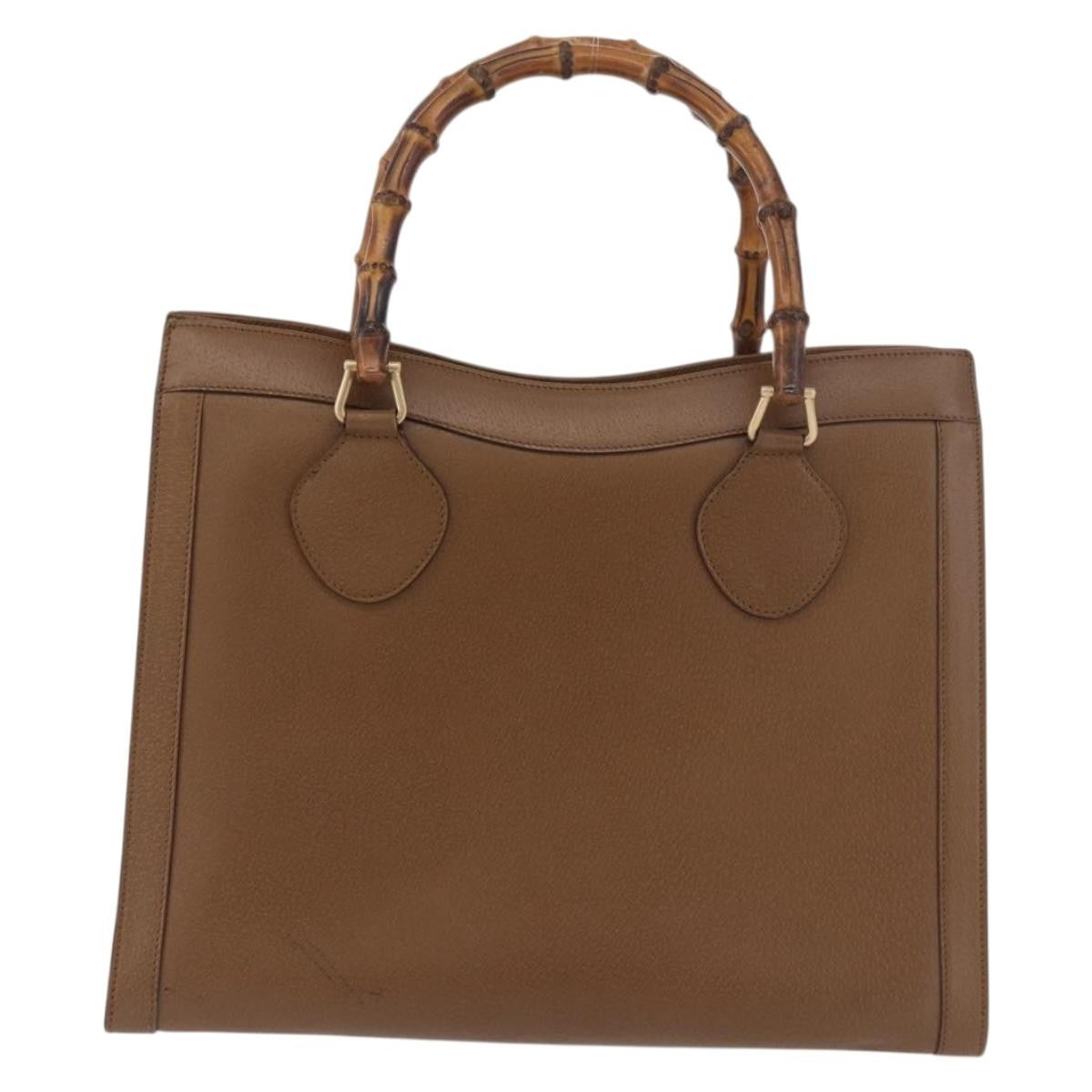 Gucci Bamboo Handle Tote Leather Large